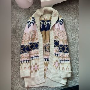Fair isle sweater jacket
